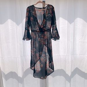 Floral high-low, shear New Glory Blouse